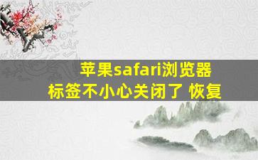 苹果safari浏览器标签不小心关闭了 恢复